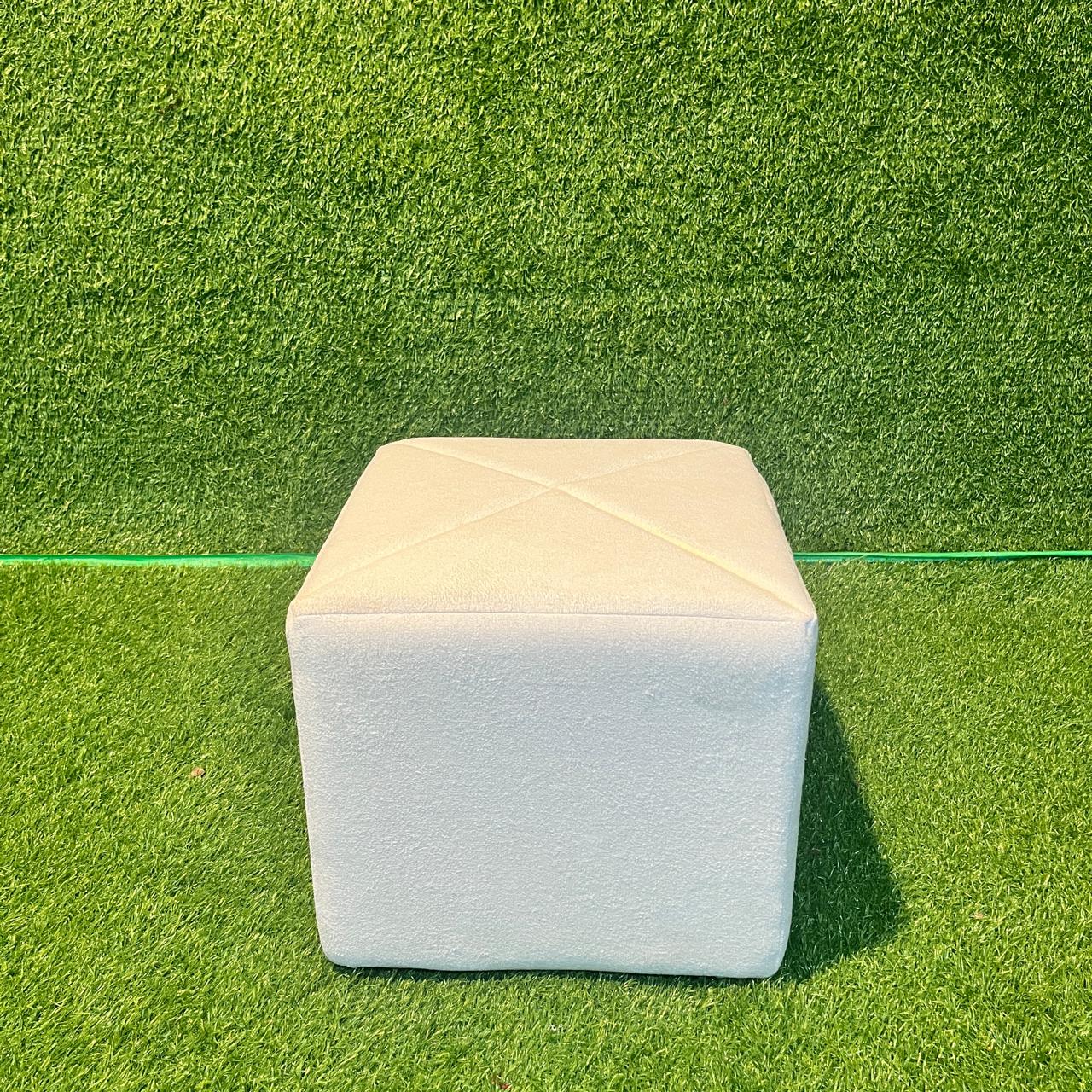 White Square Ottomans